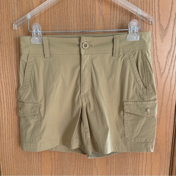 Eddie Bauer Pants - EDDIE BAUER Like New Stretch Cargo Pocket Tan Khaki Casual Outdoor Shorts Size 4